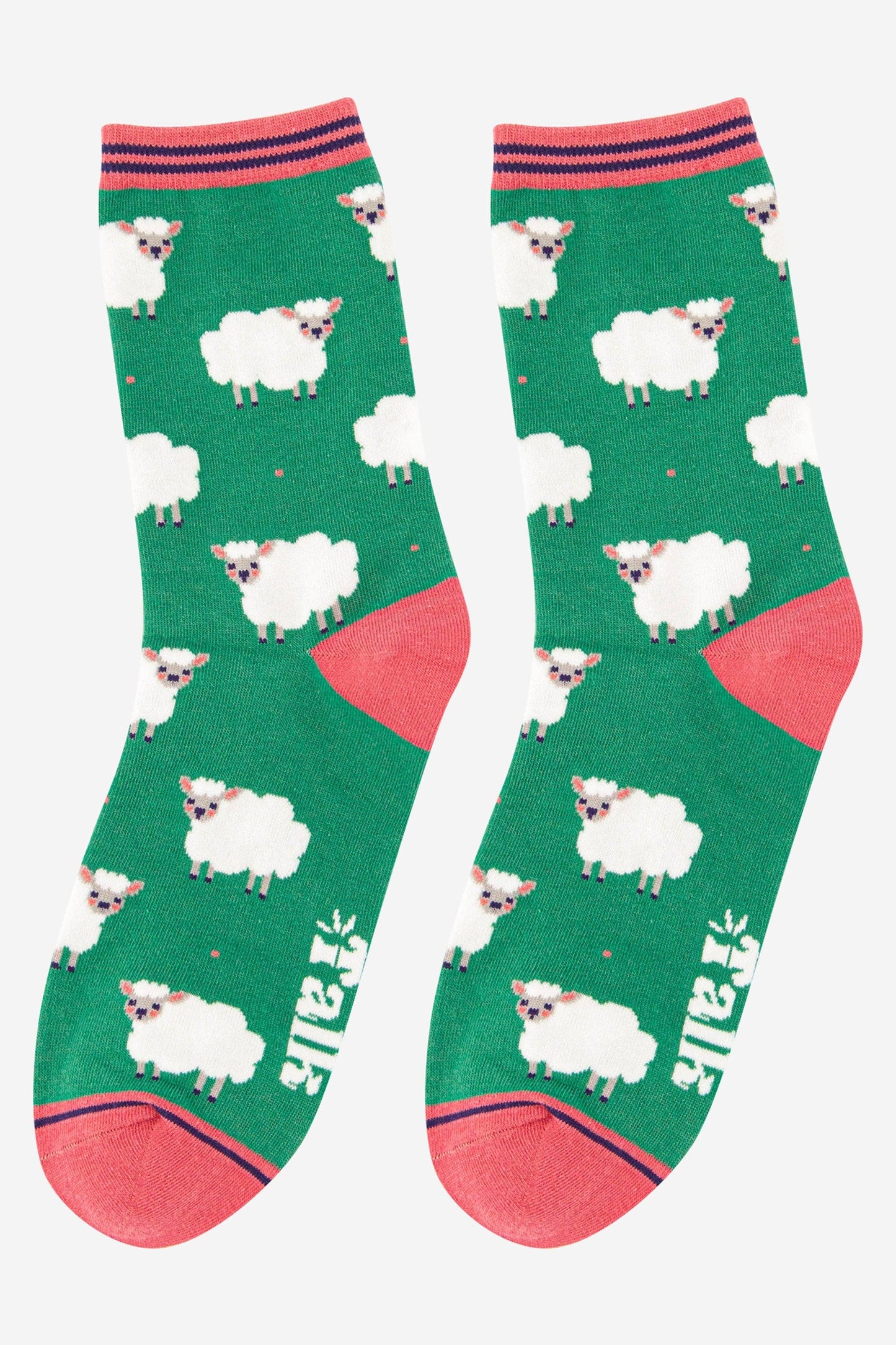 Women's Bamboo Socks - Green, Lamb