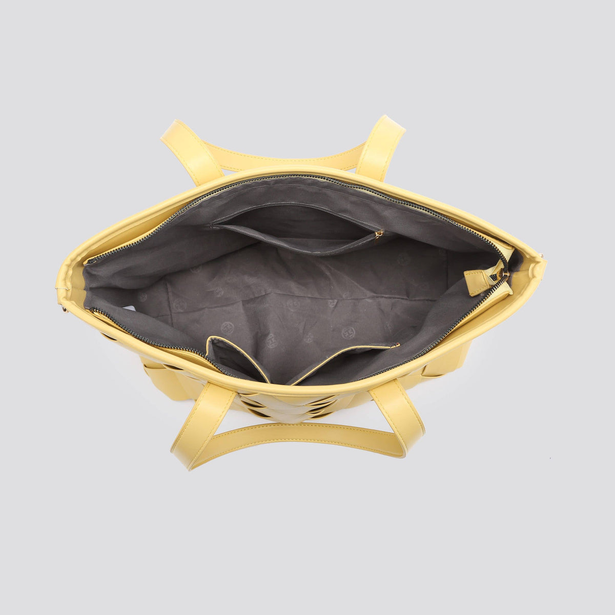 Woven Leather Look Tote Bag