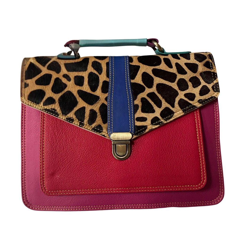 Pink Animal Print Satchel