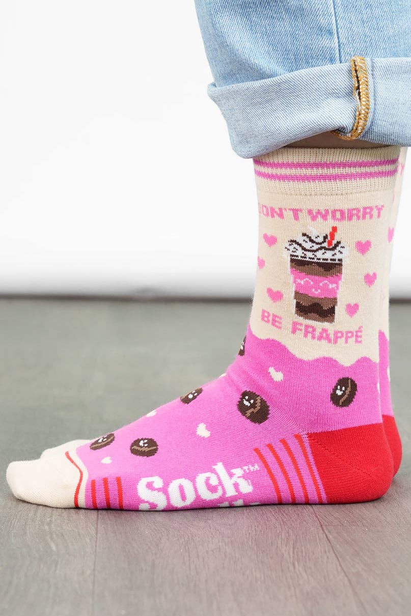 Women's Combed Cotton Ankle Socks- Pink/Cream, Be Frappe