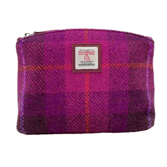 Harris Tweed Cosmetic Bag Purple Check
