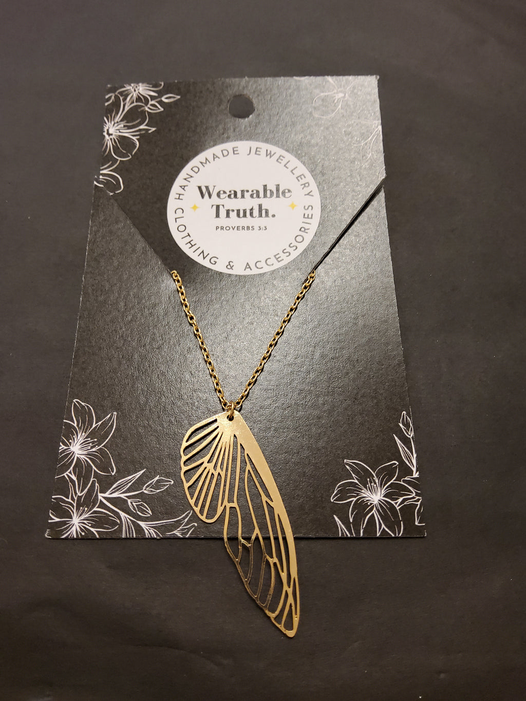 Wearable Truth butterfly wing necklace