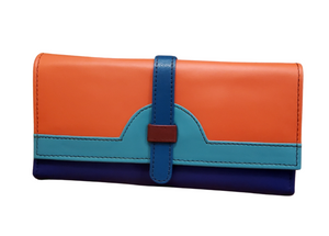 Colourful large leather purse