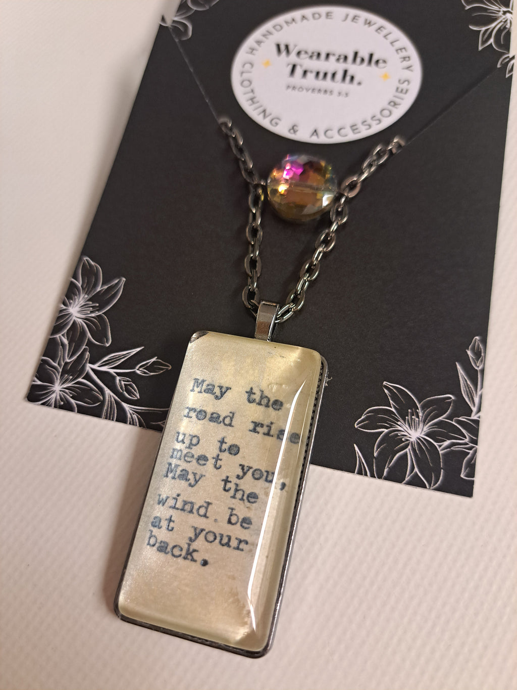 May the road rise up to meet you long necklace