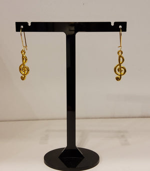 Treble Clef Gold Earrings - To order