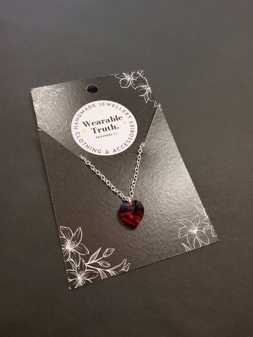 Red Crystal Heart Necklace