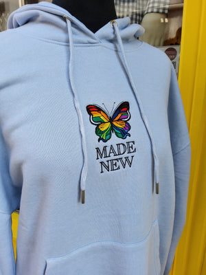 Blue 'MADE NEW' Butterfly Hoodie