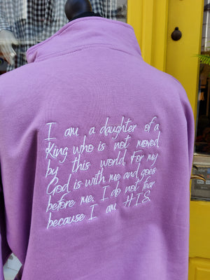 Wearable Truth Purple Statement Quarter Zip