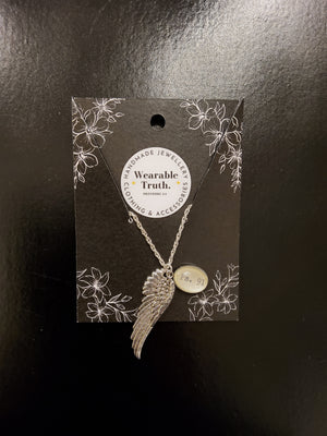 Wing Pendant with Psalm 91 Charm