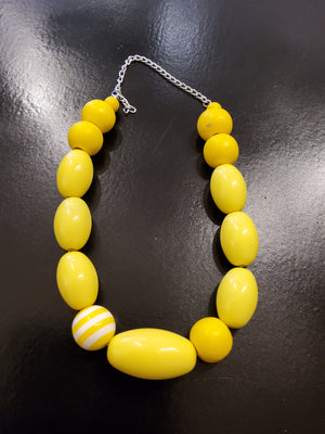 Chunky Yellow Beaded Necklace