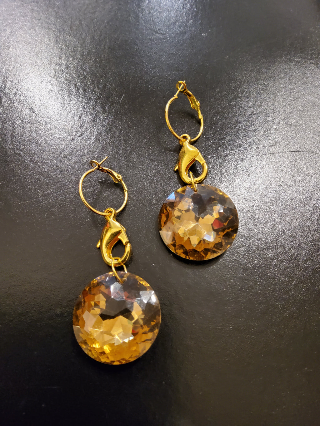 Statement Bronze Crystal Earrings