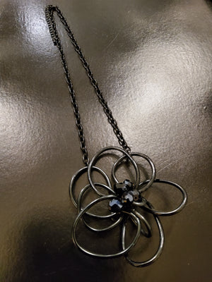 Black Flower Necklace