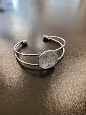 Trust (Proverbs 3:5-6) Silver Bracelet