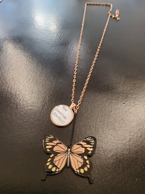 New Creation Butterfly Rose Gold Necklace