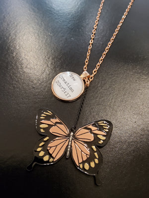 New Creation Butterfly Rose Gold Necklace