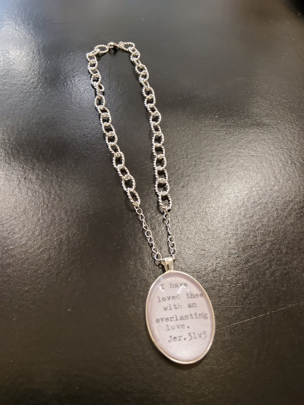 Jeremiah 31 v 3 Silver Loop Necklace