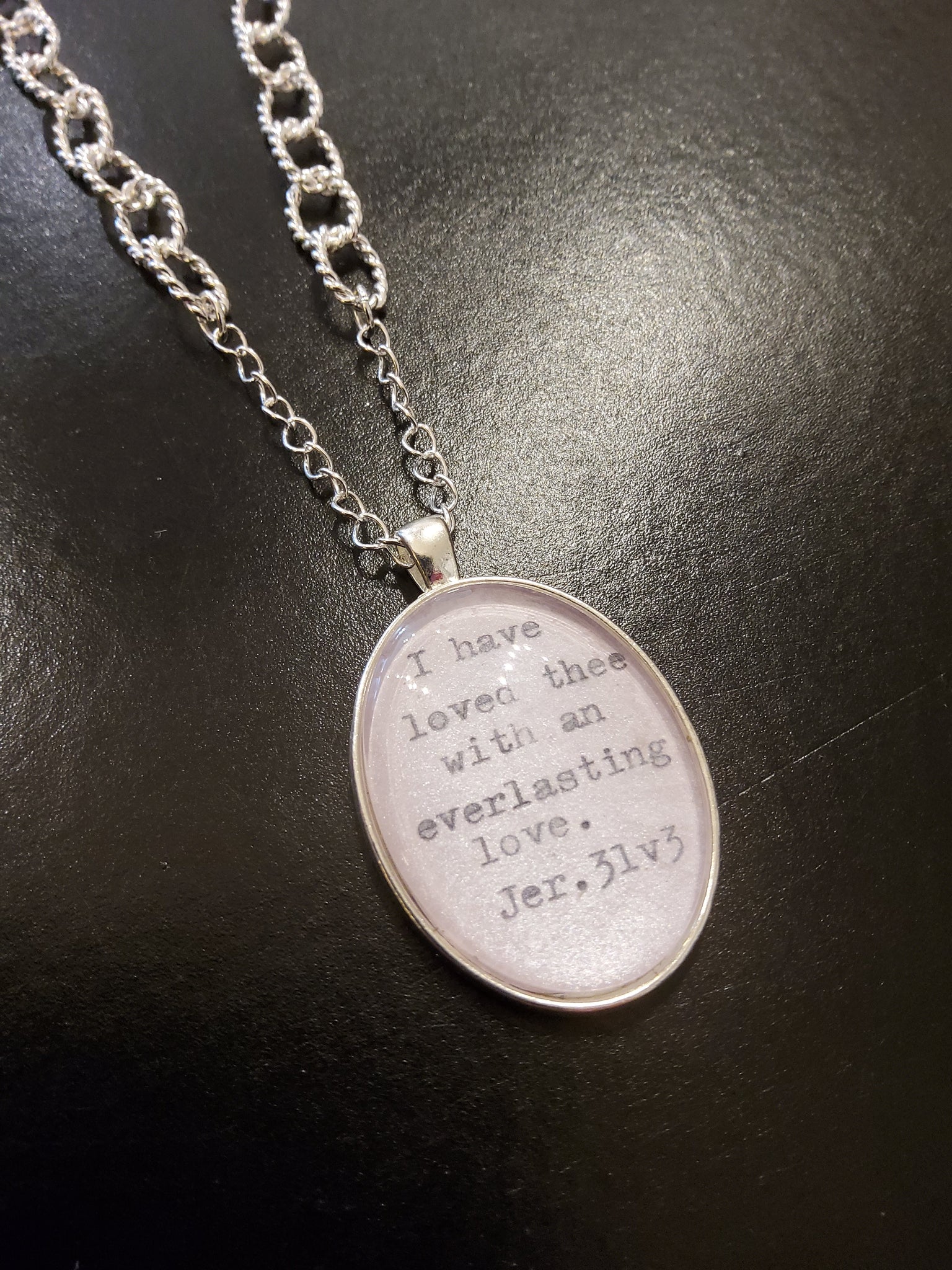 Jeremiah 31 v 3 Silver Loop Necklace