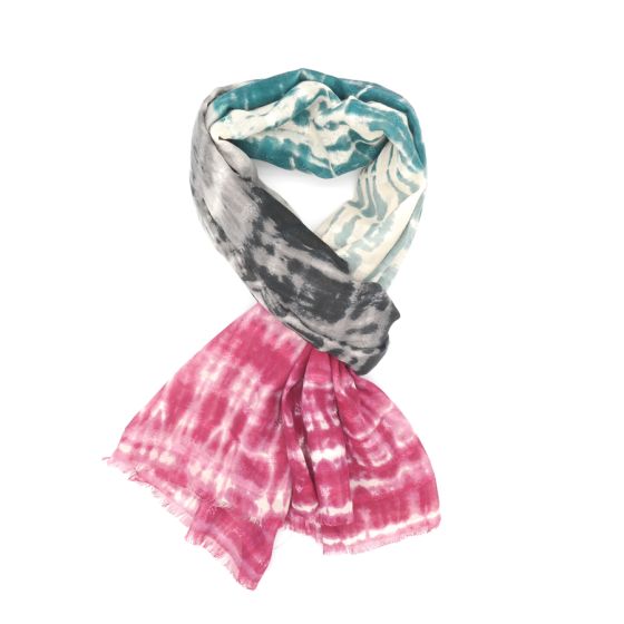 Tie dye three-toned colour scarf