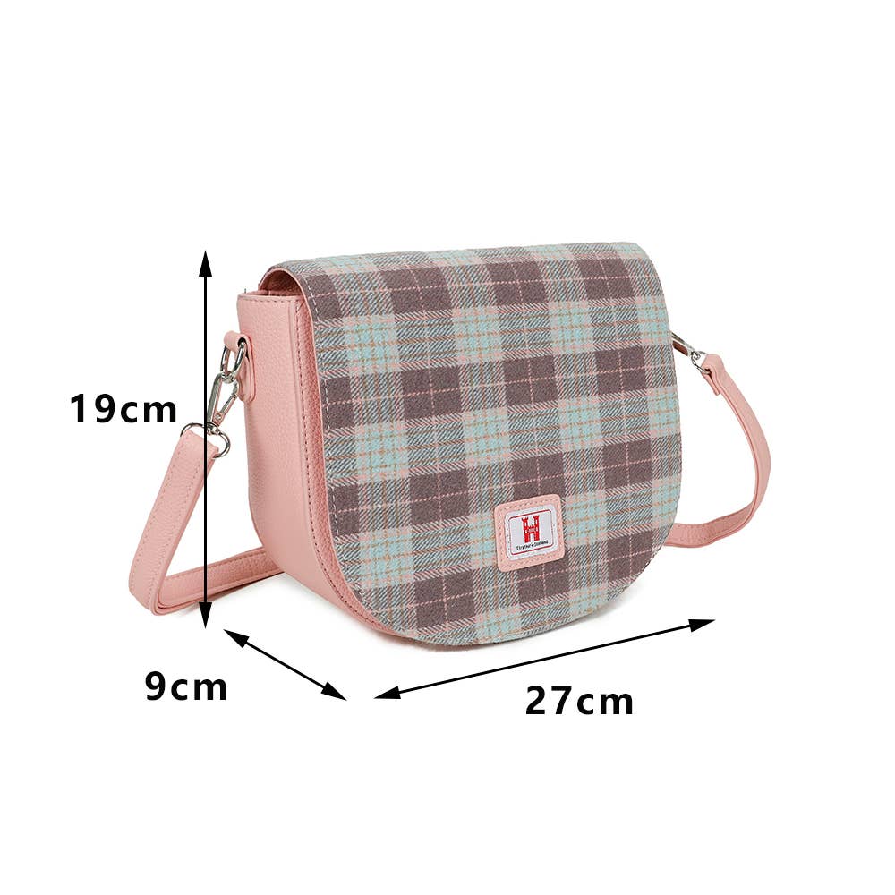 Harris Tweed Skye Blue Ladies Saddle Bag
