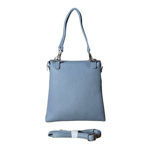 Ladies Crossbody Messenger Faux Leather Bag 7115 Light Blue
