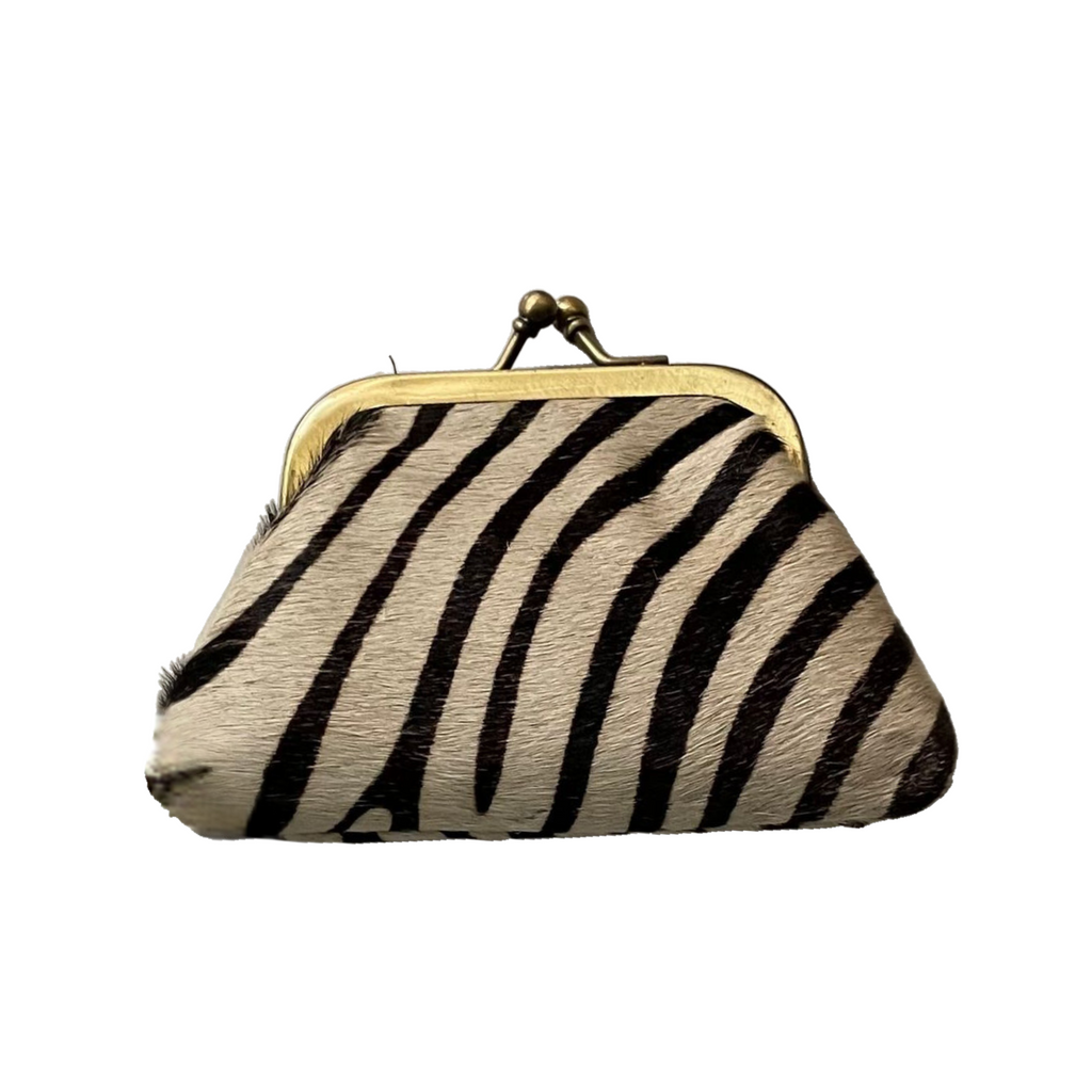 Animal Stripe Print Leather Coin Purse