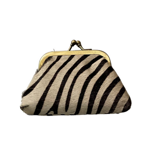 Animal Stripe Print Leather Coin Purse