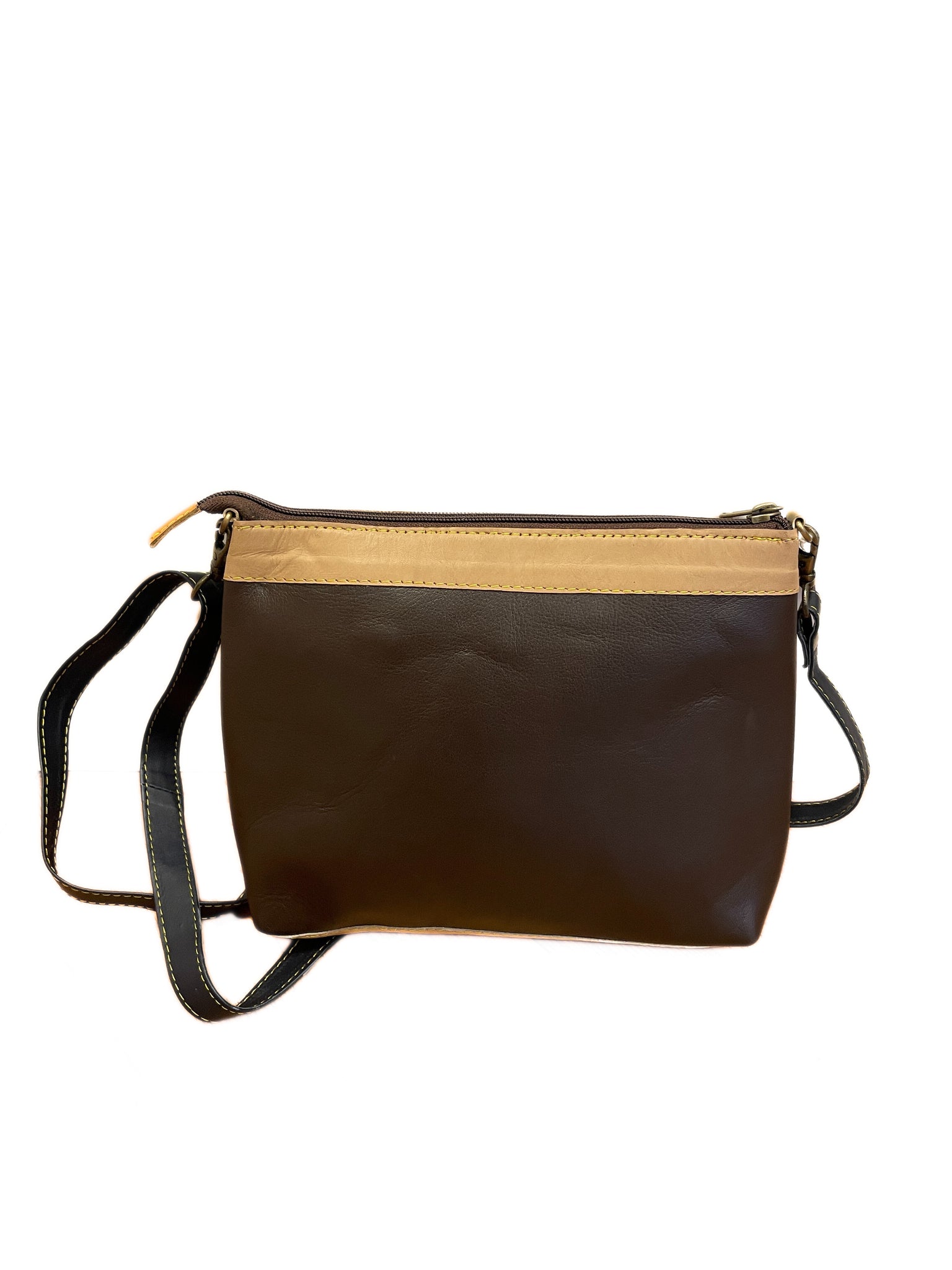 Multi-coloured Striped Simple Leather Crossbody Bag