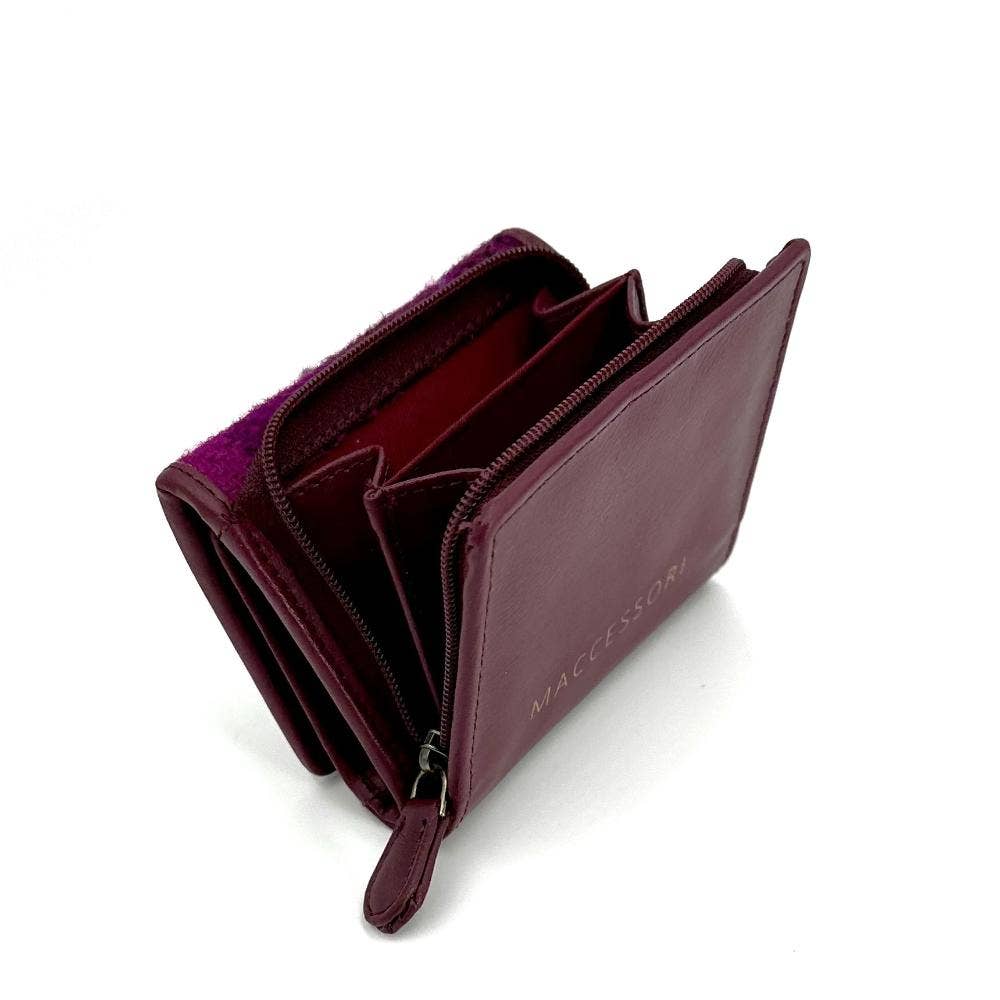 Harris Tweed Trifold Purse Pastel Pink