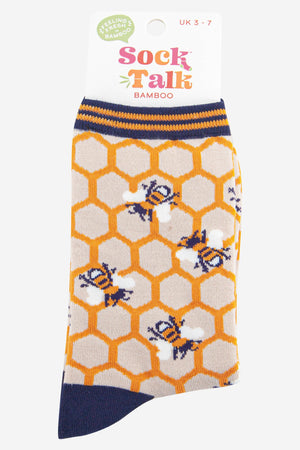 Honeycomb Bee Print Bamboo Socks