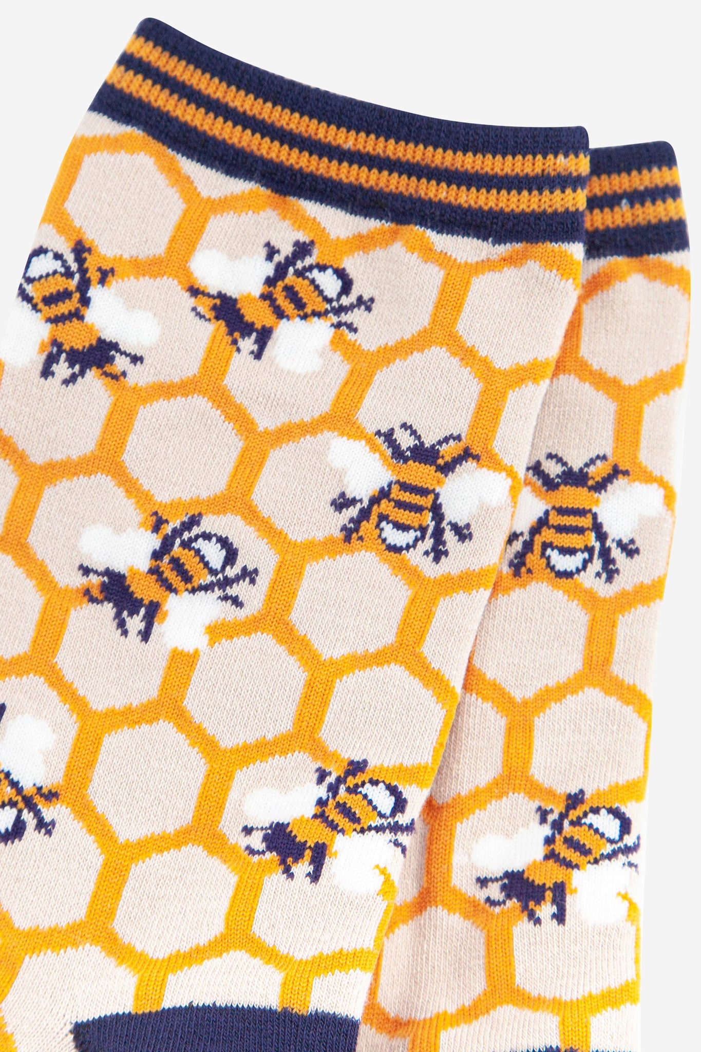 Honeycomb Bee Print Bamboo Socks