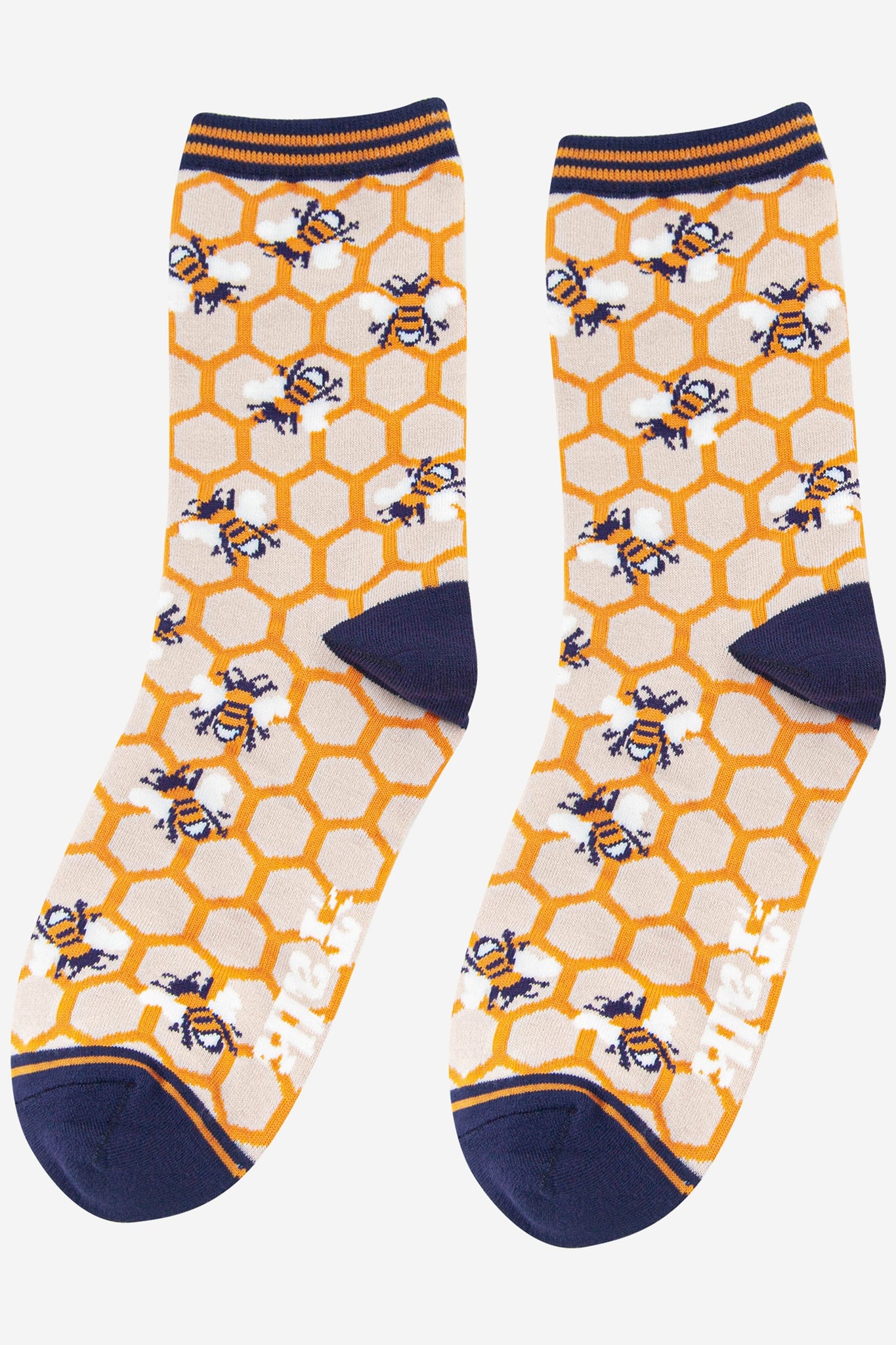 Honeycomb Bee Print Bamboo Socks