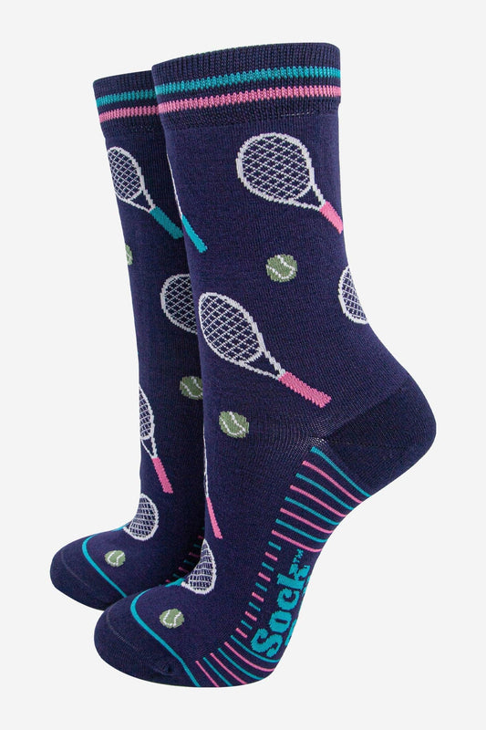 Women's Bamboo Socks - Navy Blue, Tennis