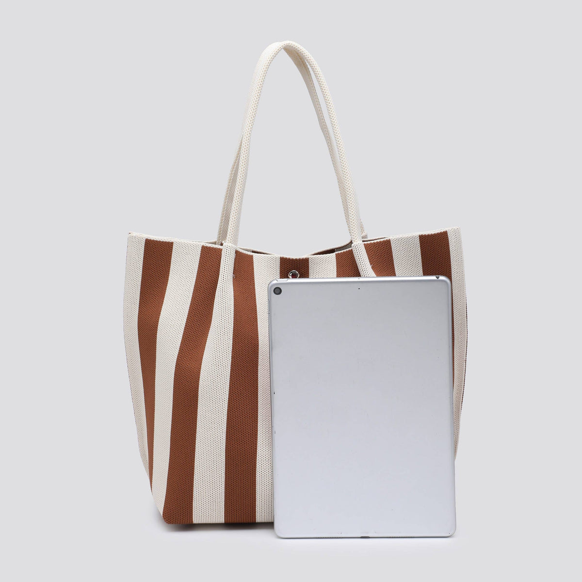 Monchrome Striped Fabric Tote Bag