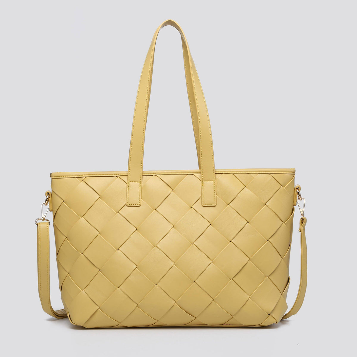 Woven Leather Look Tote Bag