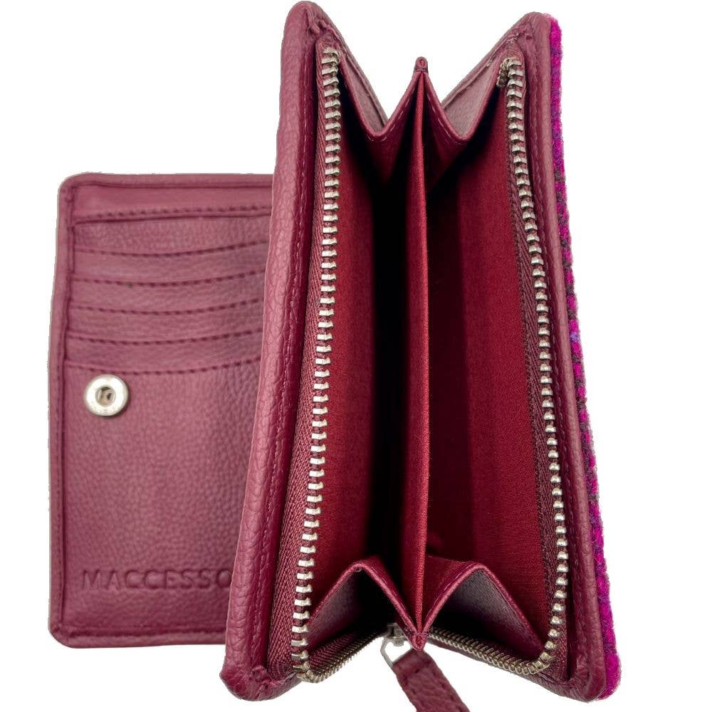 Harris Tweed Zip Purse Purple Check