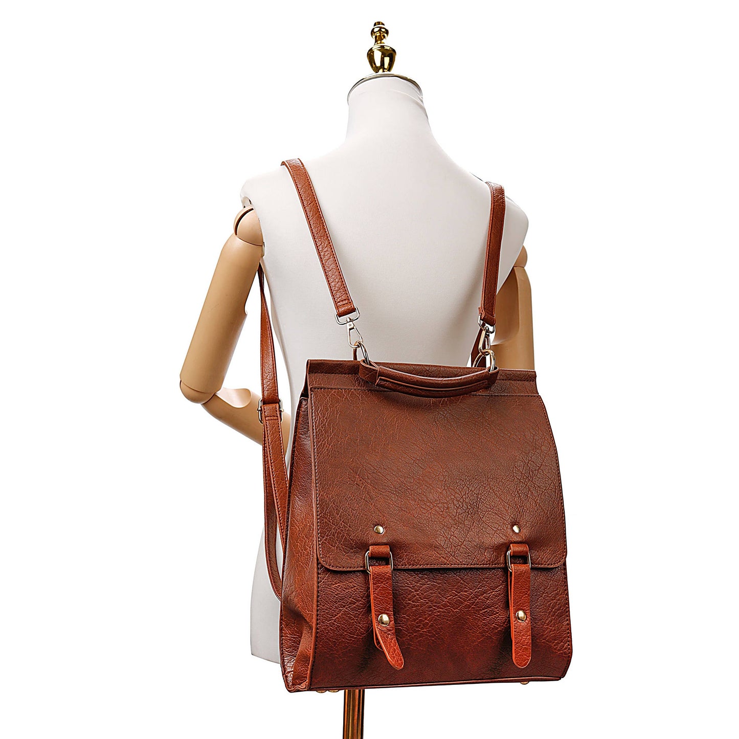 Classic Two-toned Flap Over Backpack bag