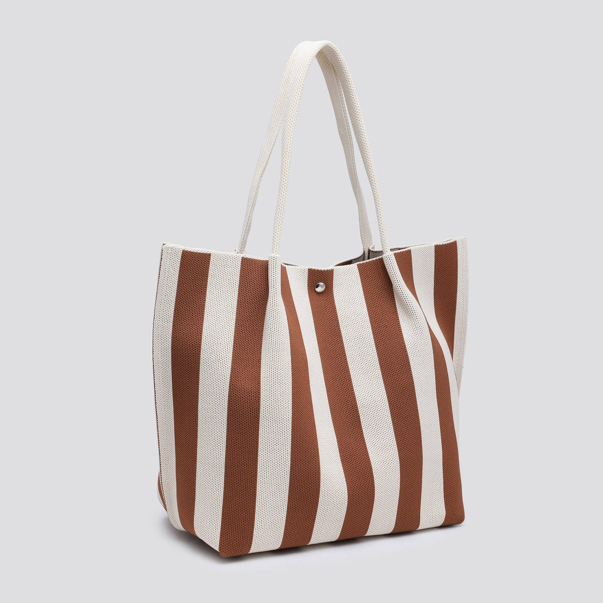 Monchrome Striped Fabric Tote Bag