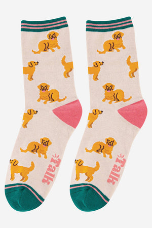 Women's Golden Retriever Bamboo Dog Socks