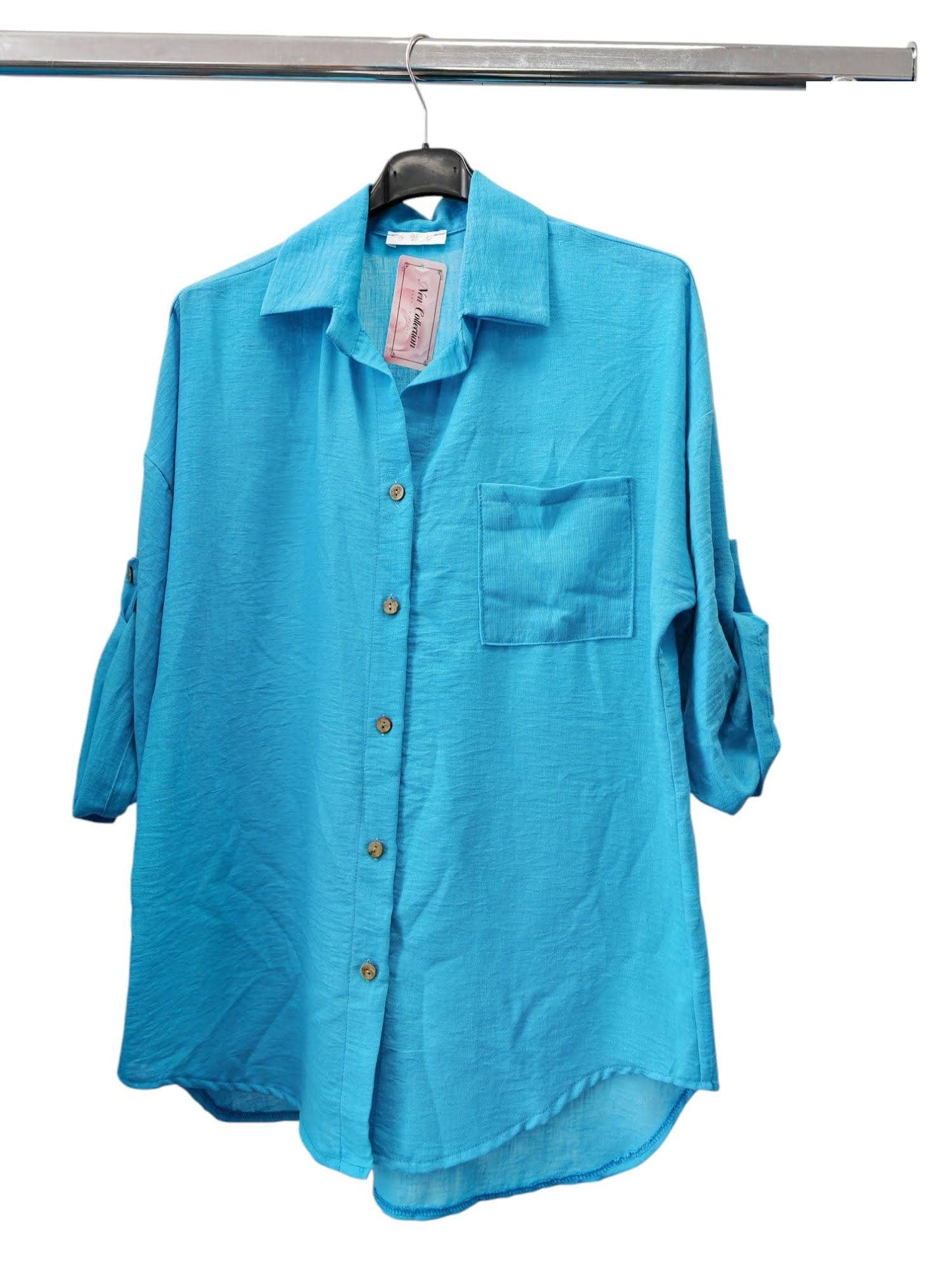 Italian One Size Full Button Linen Shirt