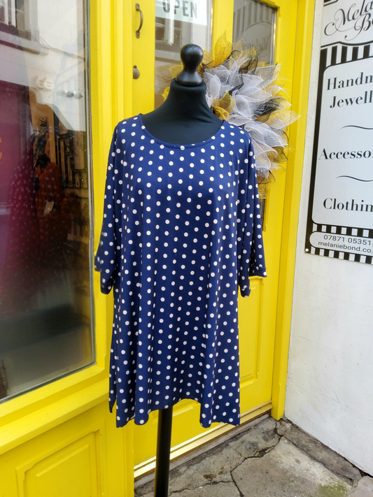 Polka Dot Jersey Short Sleeve Top