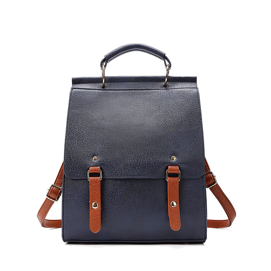 Classic Two-toned Flap Over Backpack bag