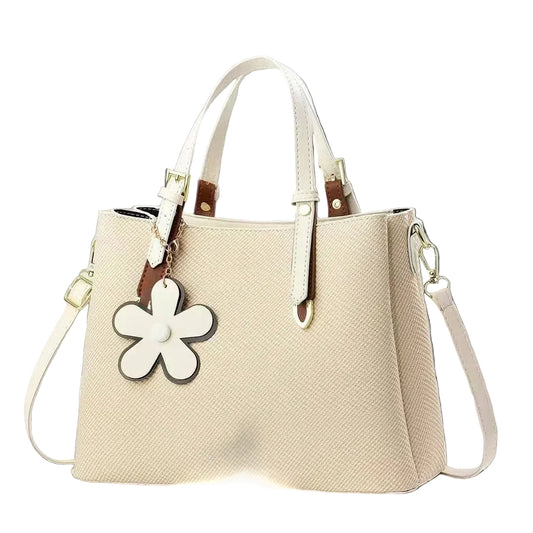 Two-toned Tote Bag+ Flower Pendant