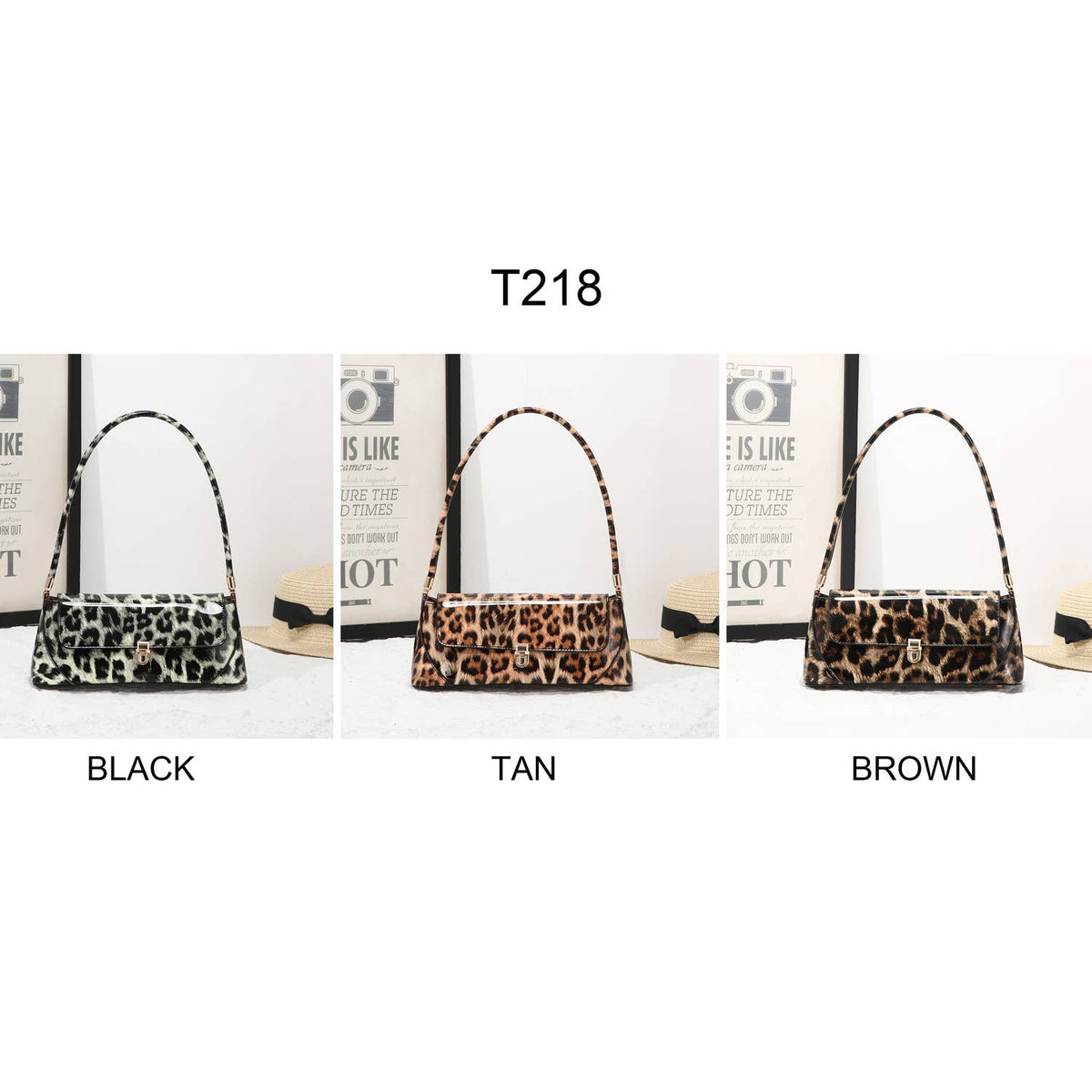 Leopard Print Top Handle Bag