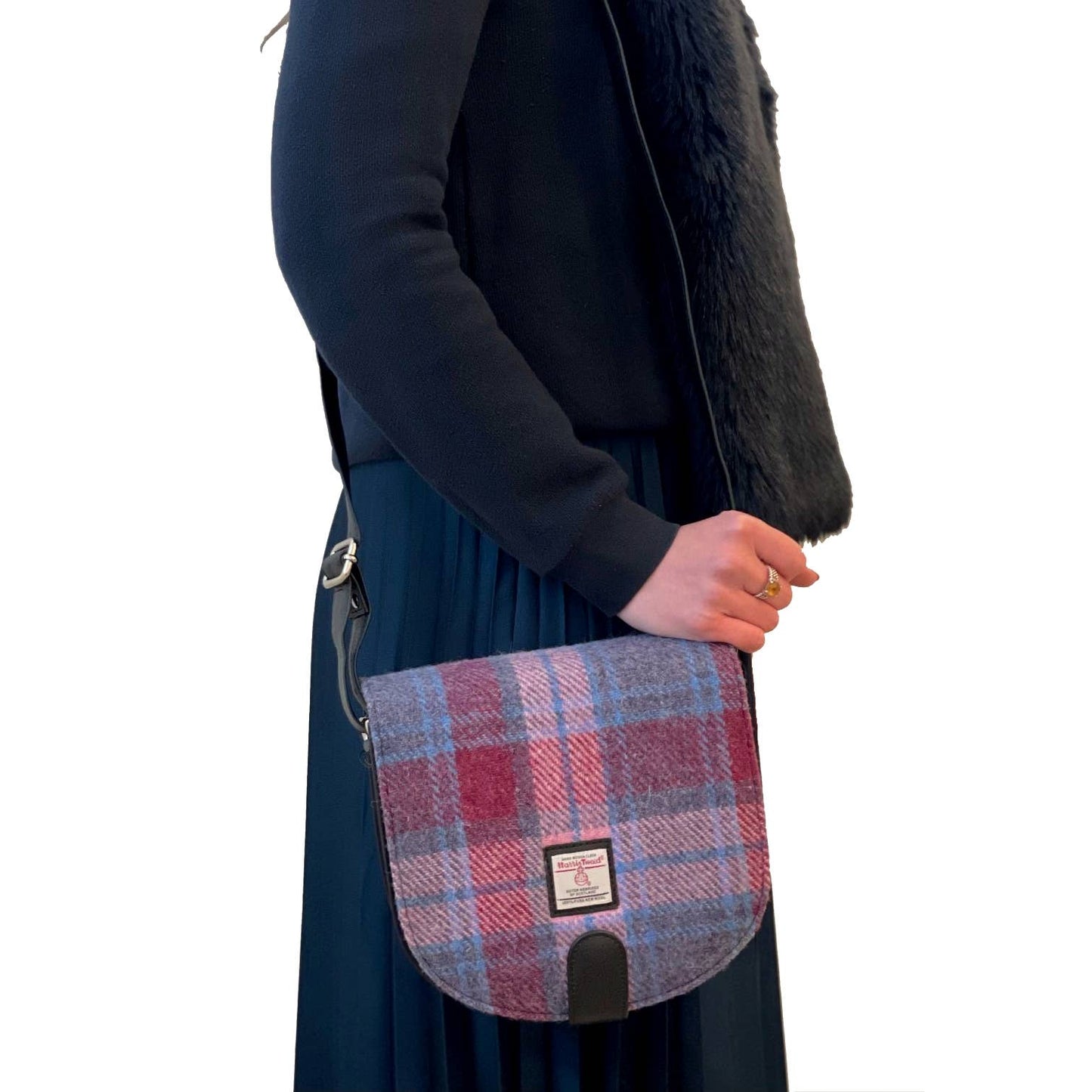 Harris Tweed Crossbody Bag Pastel Pink