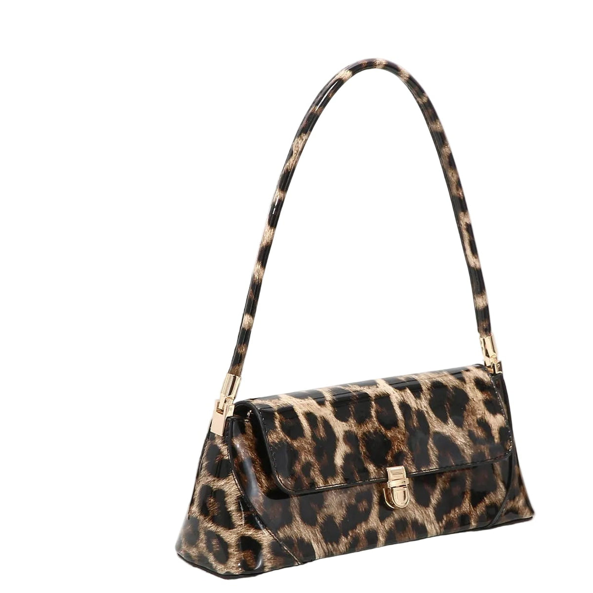 Leopard Print Top Handle Bag