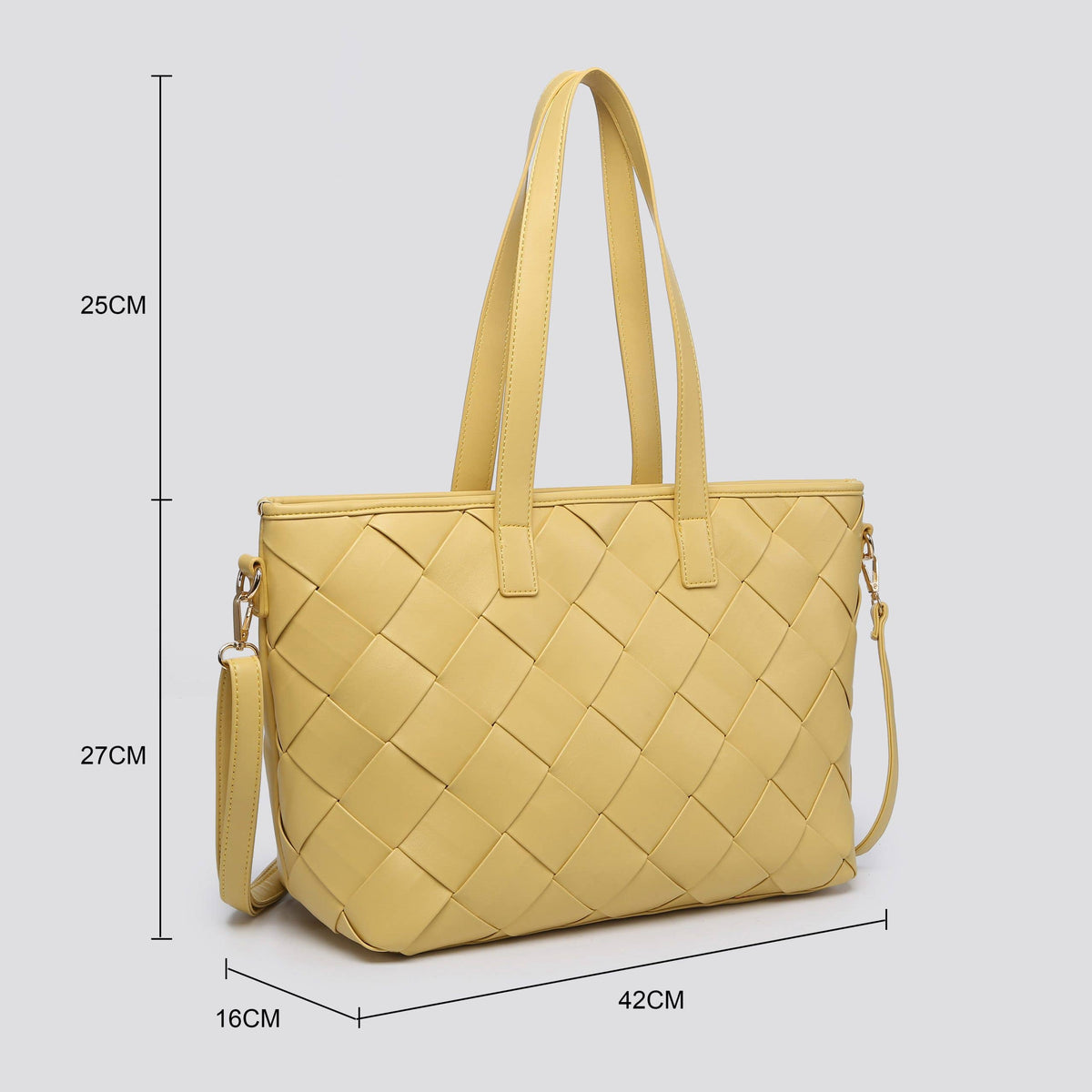 Woven Leather Look Tote Bag