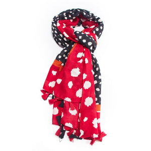 Dotted scarf with tassel detail