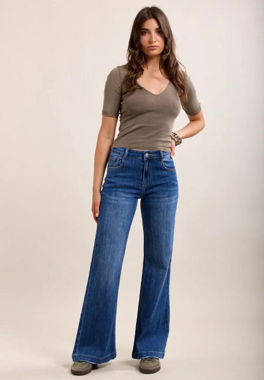 PRE-ORDER Toxik jeans - mid wash flare