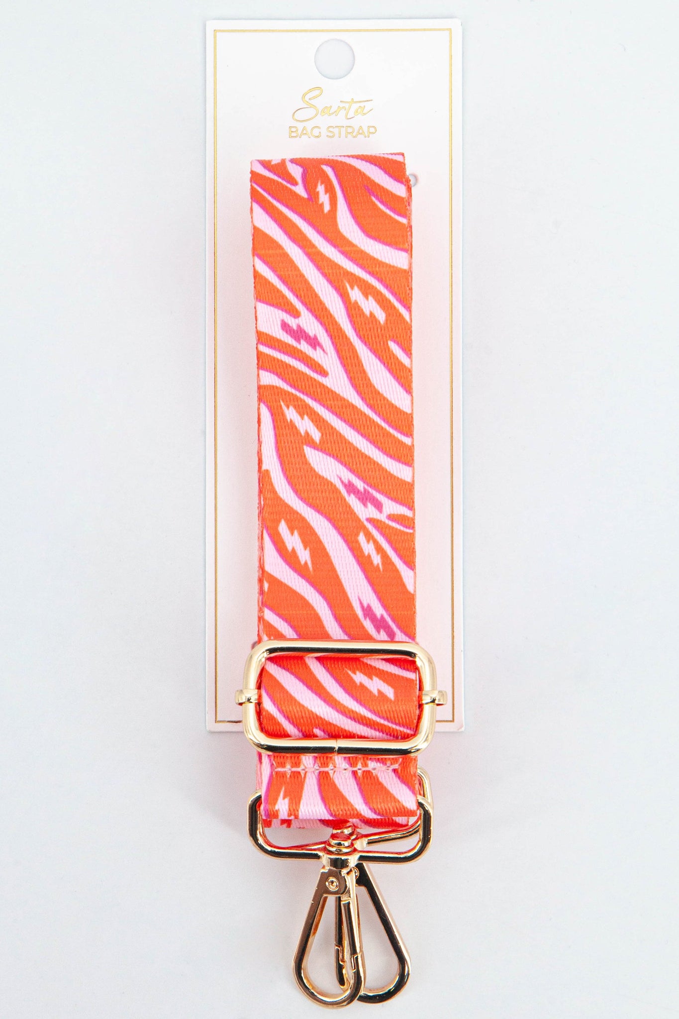 Two Tone Zebra and Lightning Bolt Bag Strap