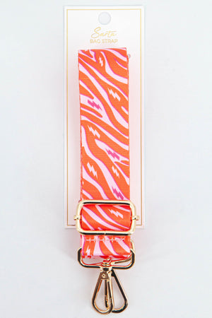 Two Tone Zebra and Lightning Bolt Bag Strap